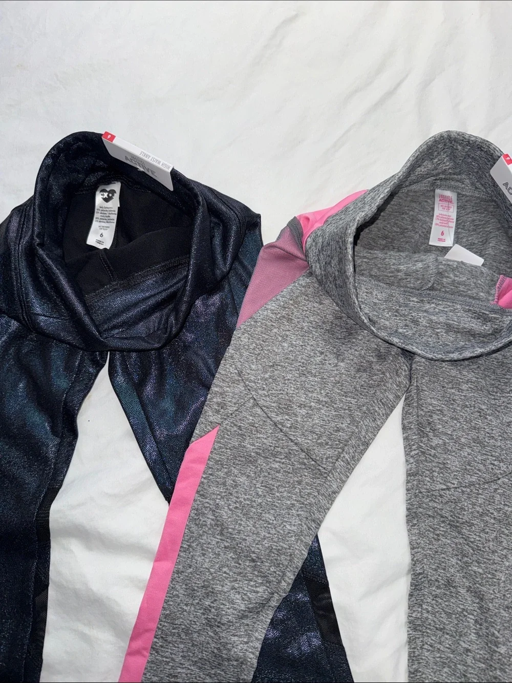 Kids Active  justice Leggings - Gray/Pink & Black Options
